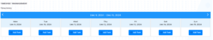 Timesheet Management Time Entry Grid