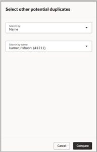 Enhanced Candidate Duplicate Check in Oracle Redwood | VBS Upgrade - Fig 4: Potential Candidates to Compare